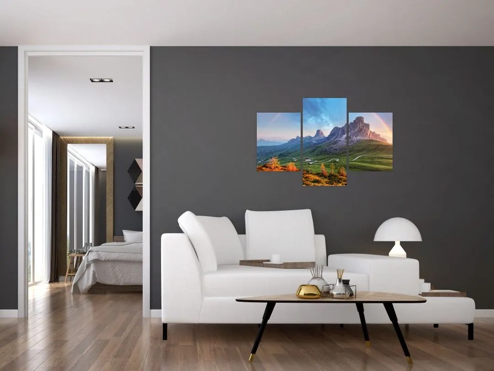 Tablou cu curcupeu deasupra stâncilor (90x60 cm)