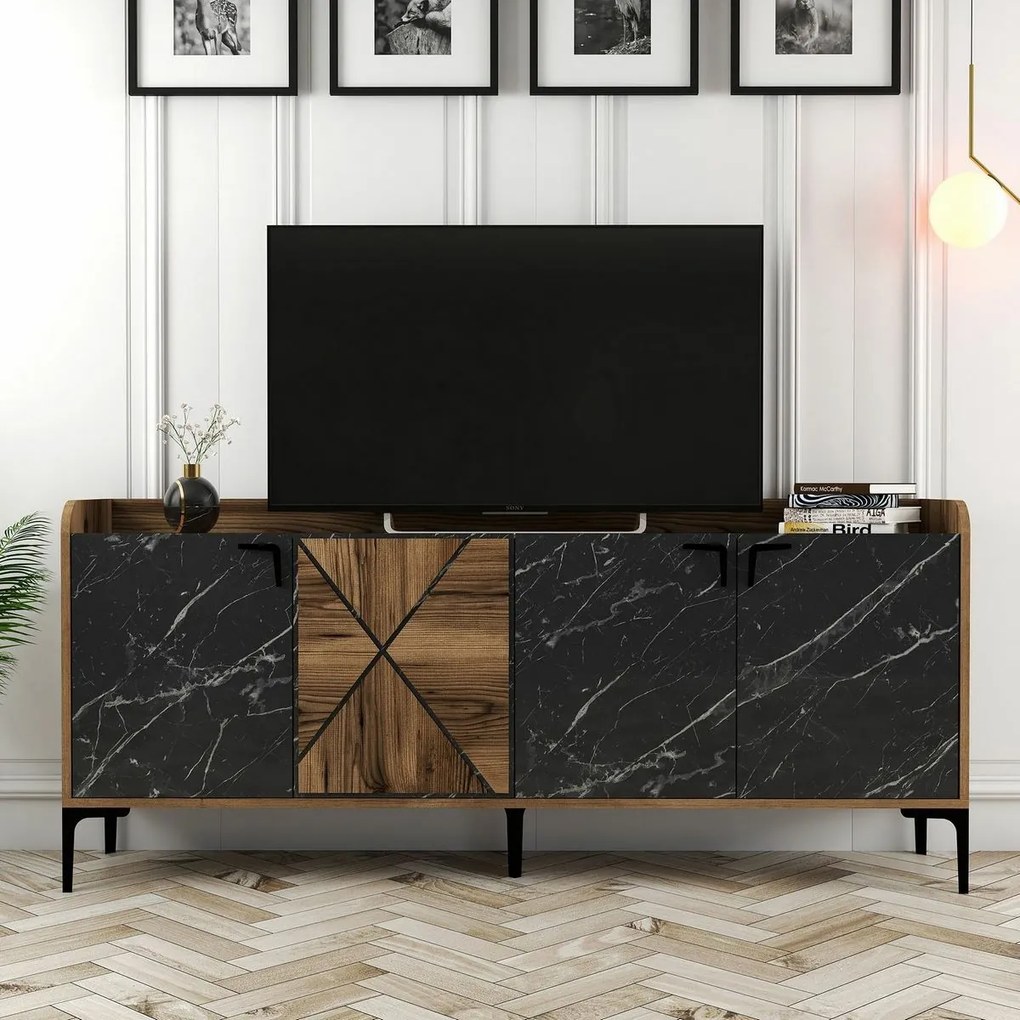 Dulap Venedik Walnut and Black Marble