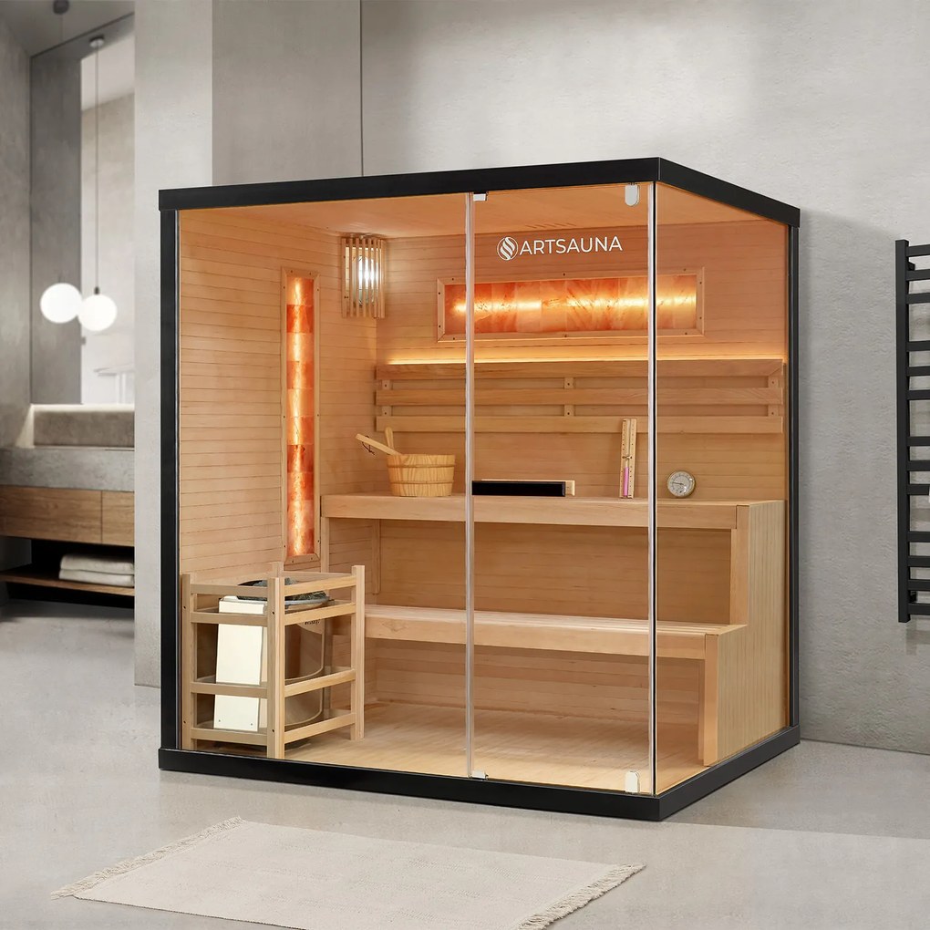 Vnútorná sauna Vantaa 175 so soľnými kameňmi