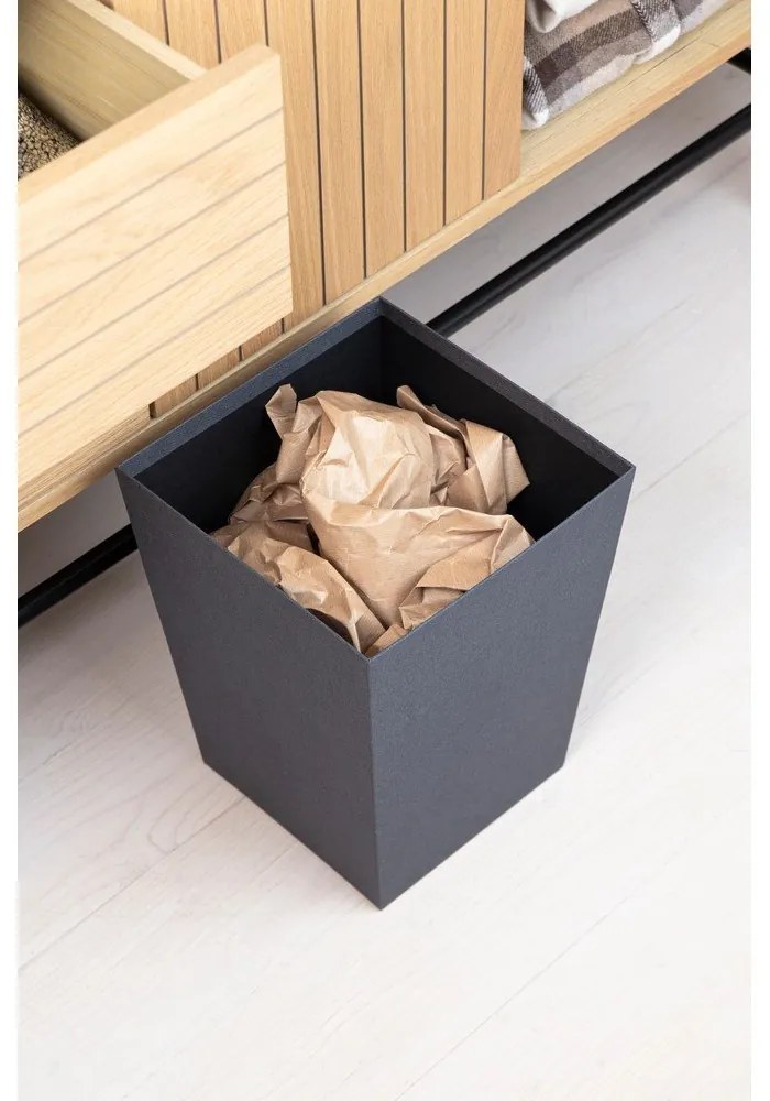 Coș de gunoi negru Sofia Canvas Paper Laminate – Bigso