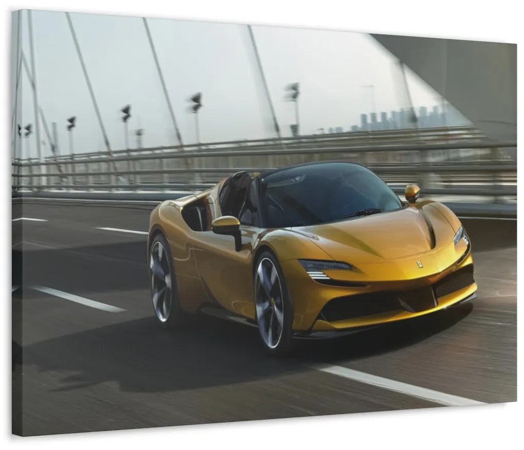 Tablou Canvas Gold Ferrari 120x80 cm