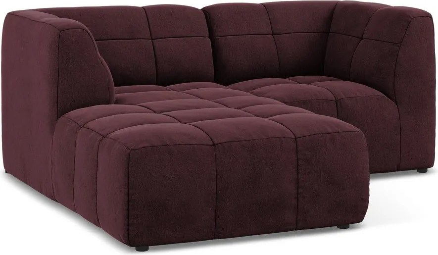 Colțar burgundy cu tapițerie din catifea (cu colț pe partea stângă/cu șezlong) Aloha – Makamii