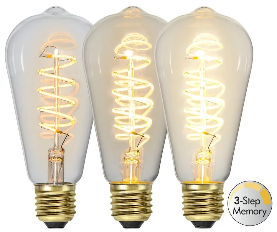 Bec LED/cu filament E27, cu lumină caldă și intensitate reglabilă 4 W Spiral Filament – Star Trading