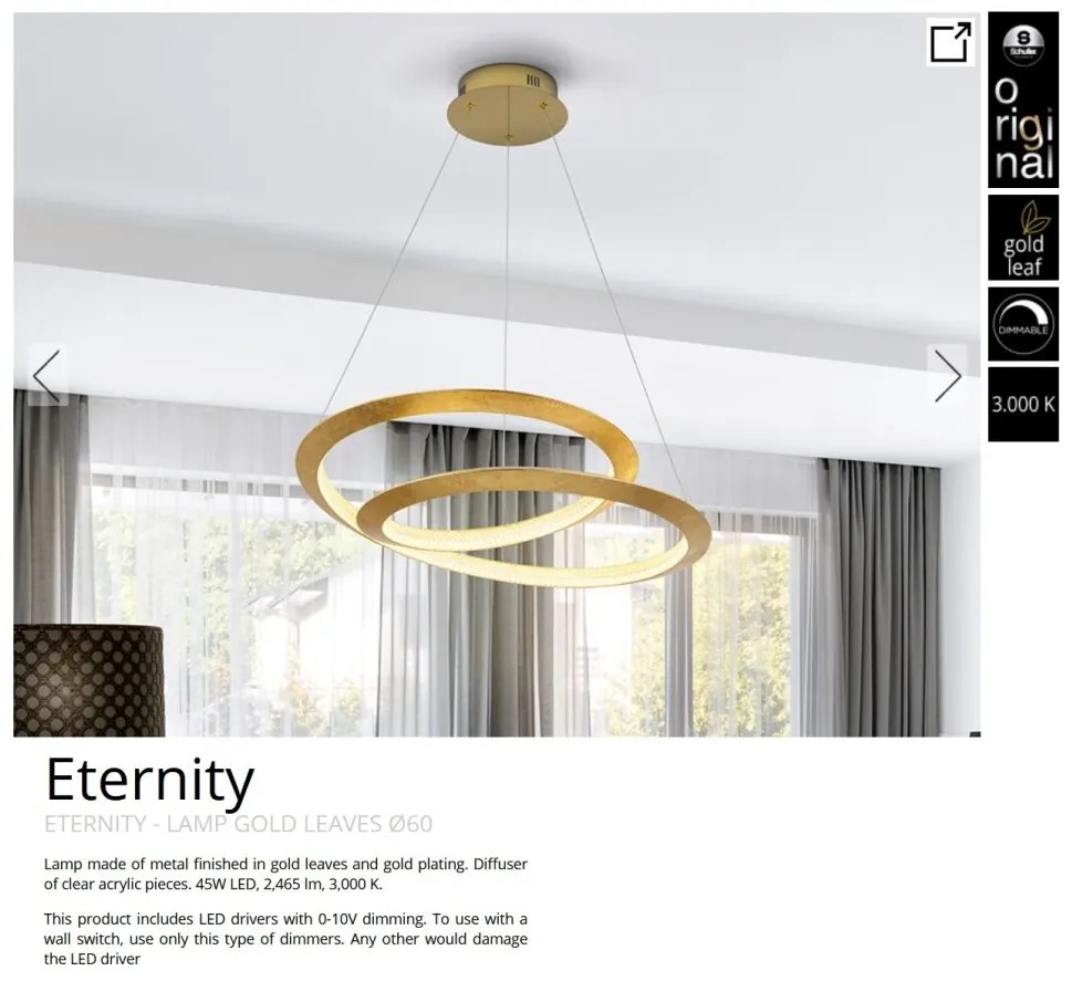 Lustra LED suspendata design modern Eternity 60cm