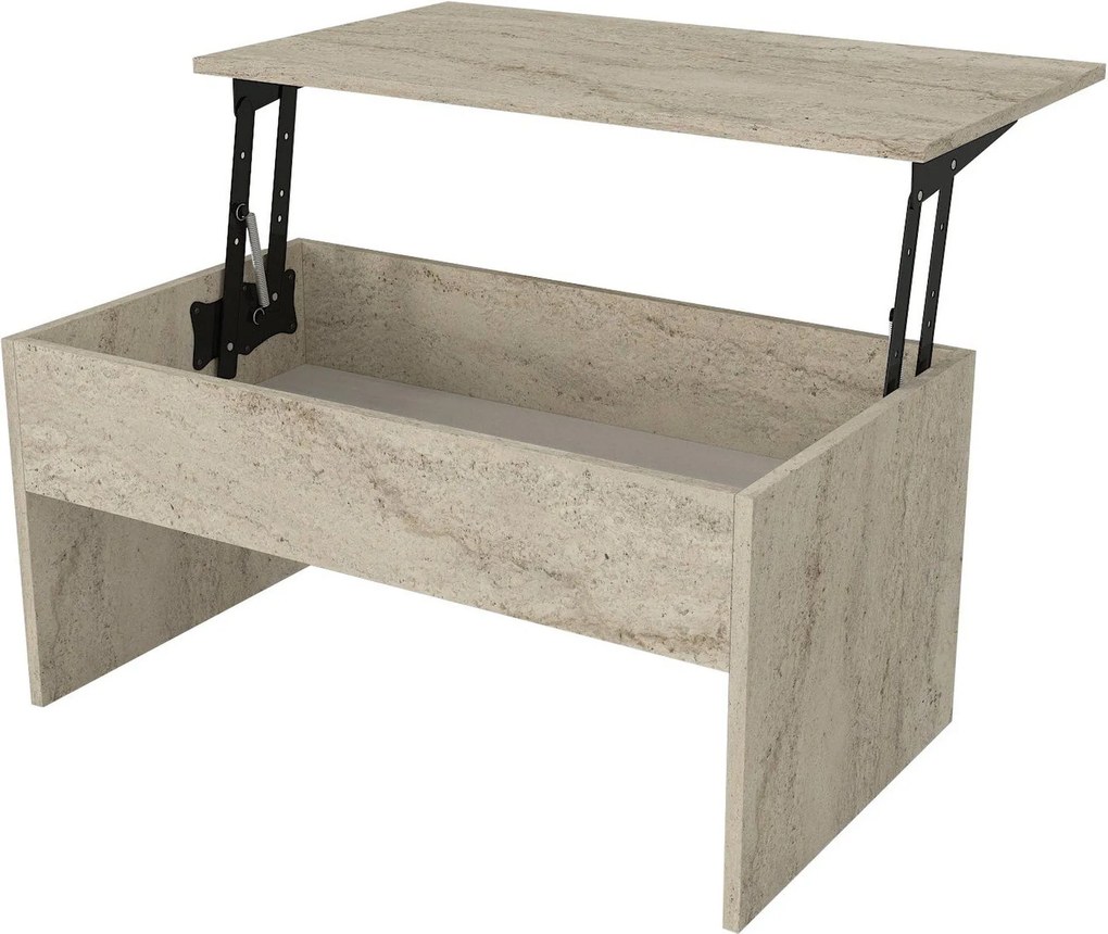 Masuta cafea AKILLI, crem, PAL melaminat, 90x45x52 cm