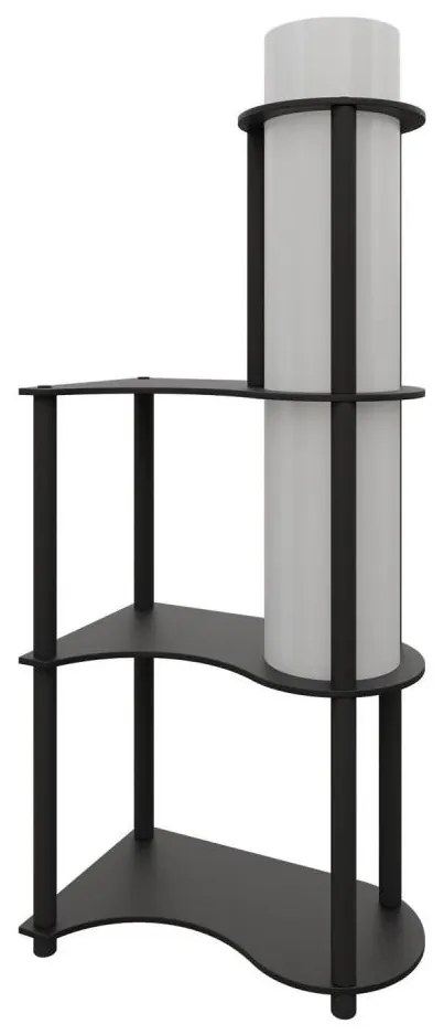 Lampă de podea NOTO cu polițe 1xE27/40W/230V, neagră