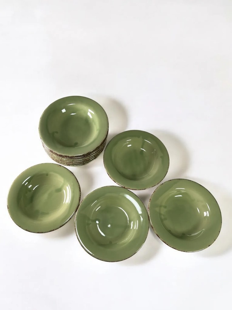 Farfurie adanca Glaze Verde 21cm (Glazurare Manuala)