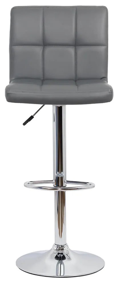Scaun bar gri rotativ, reglabil pe inaltime, din piele sintetică ABS 191