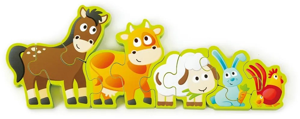 PUZZLE- NUMERE SI ANIMALE DE LA FERMA