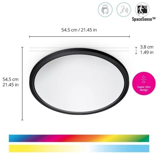 WiZ - Plafonieră LED RGB SUPERSLIM dimabilă 32W 230V Wi-Fi negru