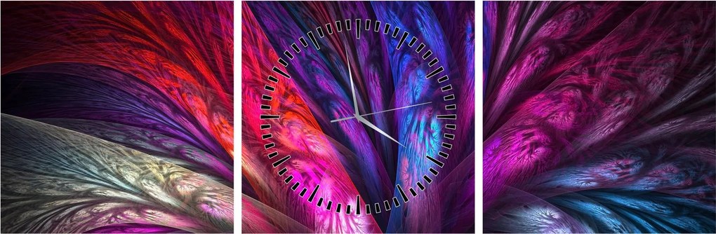 Tabloul abstract cu copacul (cu ceas) (90x30 cm)