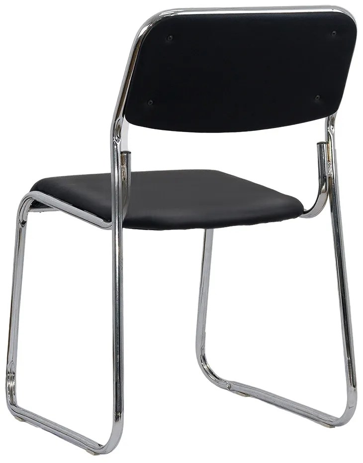 Scaun de așteptare HRC 604 negru din piele ecologică suprapozabil