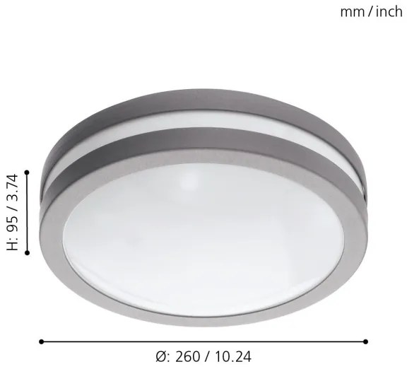 Eglo 97299 - LED lampa de baie dimabilă LOCANA-C LED/14W gri IP44