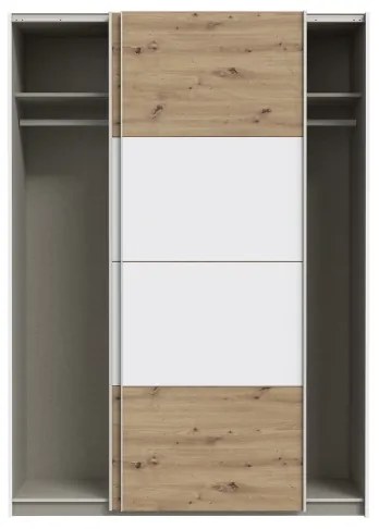 Dulap KARO 150x210 cm, alb/stejar Artisan