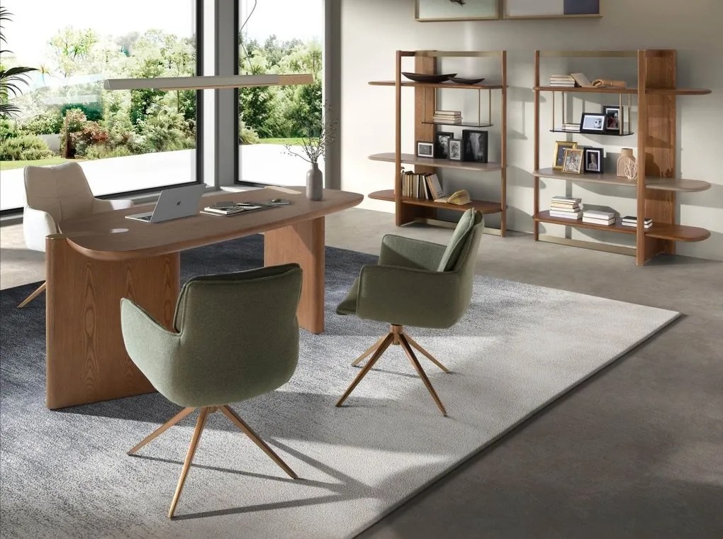 Scaun modern pivotant tesatura Crem