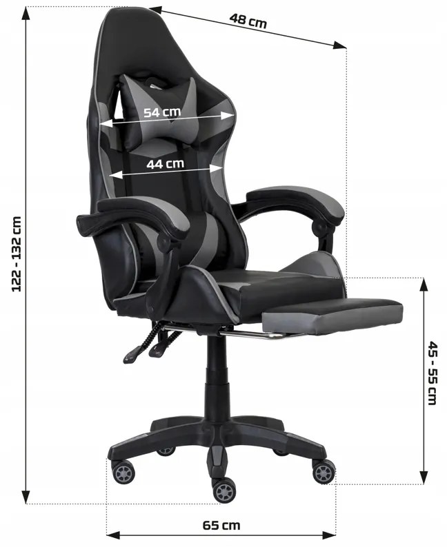 Scaun ergonomic pentru jocuri CLASSIC cu suport pentru picioare portocaliu