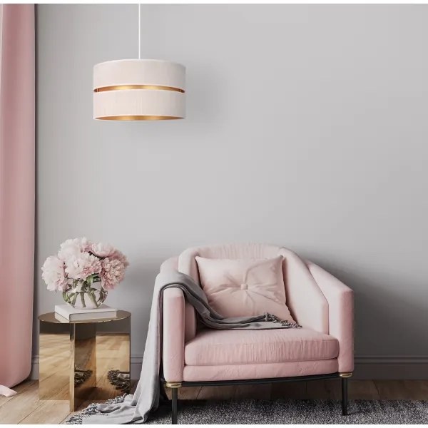 Lustră pe cablu Duolla DUO 1xE27/15W/230V d. 40 cm crem/auriu