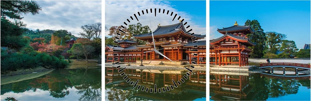 Tablou - Templul Byodo-in, Japonia (cu ceas) (90x30 cm)