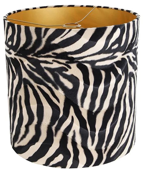 Abajur din catifea cu design zebra 40/40/40 interior auriu