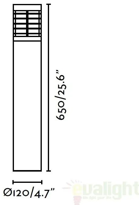 Stalp de exterior modern cu iluminat LED inaltime 65cm cu protectie IP54 GIZA LED 70768