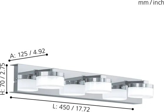 Aplică LED pentru baie Eglo 94653 ROMENDO 3xLED/4,5W/230V IP44