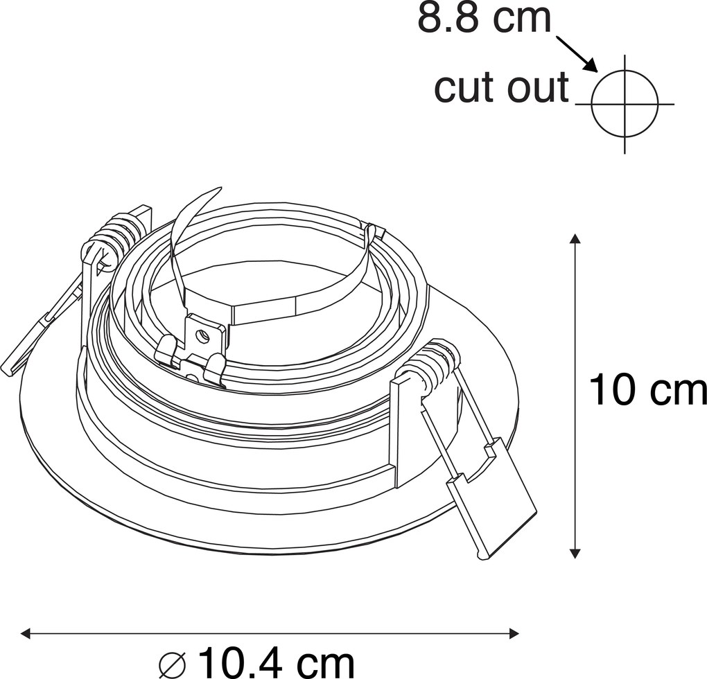 Spot încastrat inteligent modern oțel, incl. sursă de lumină Wifi GU10 - Rondoo