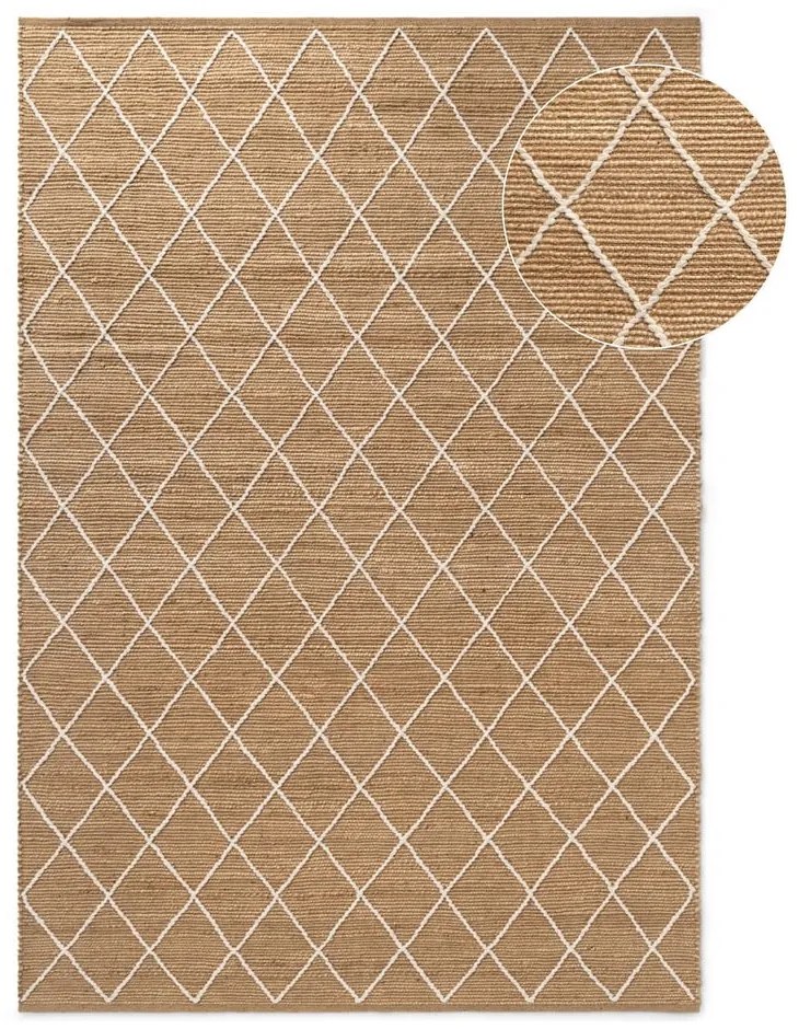 Covor în culoare naturală țesut manual din iută 80x150 cm Kunu – Hanse Home