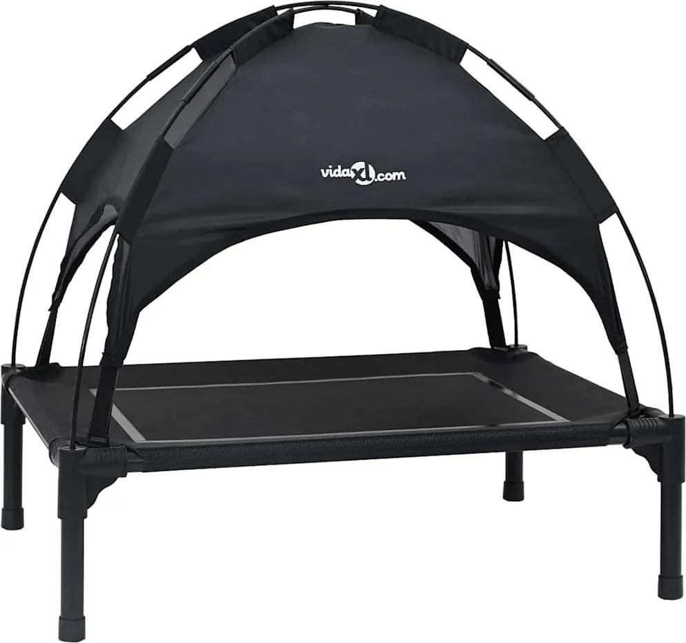 vidaXL Pat pentru câini Manual Negru 71 x 64 x 71 cm Oțel