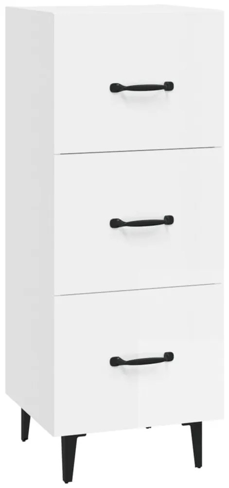 812354 vidaXL Servantă, alb extralucios, 34,5x34x90 cm, lemn compozit