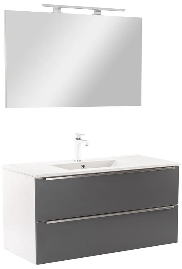 Mobilier complet de baie Vario Trim 100 alb-antracit