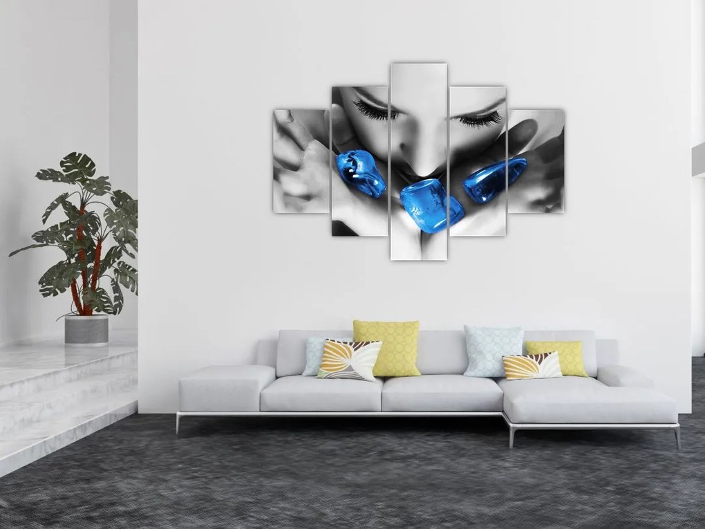 Tablou cu portretul femeii cu pietre (150x105 cm)