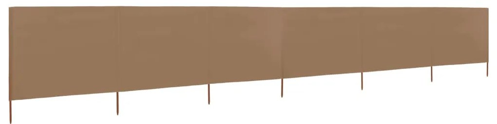 vidaXL Paravan anti-vânt cu 6 panouri, gri taupe, 800x80 cm, textil