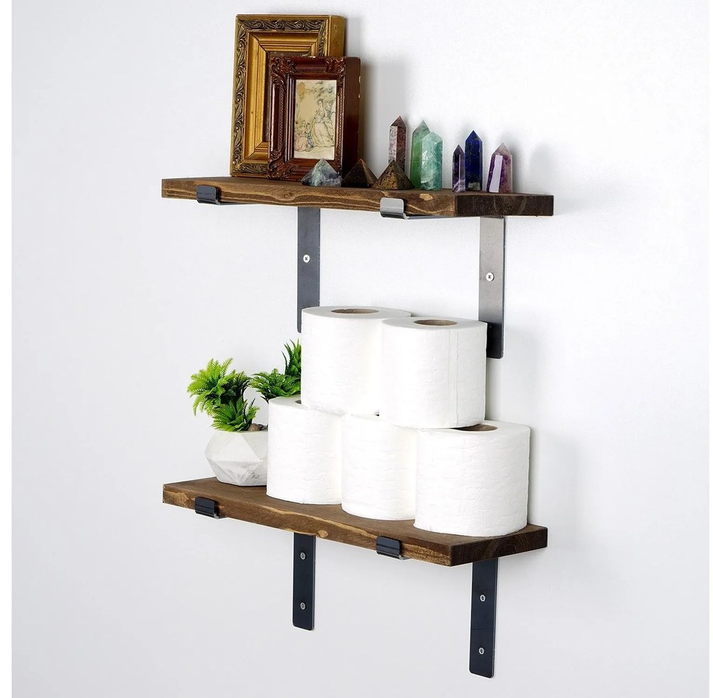 Raft decorativ de perete Dupone 15 (Nuc + negru) . 1093680
