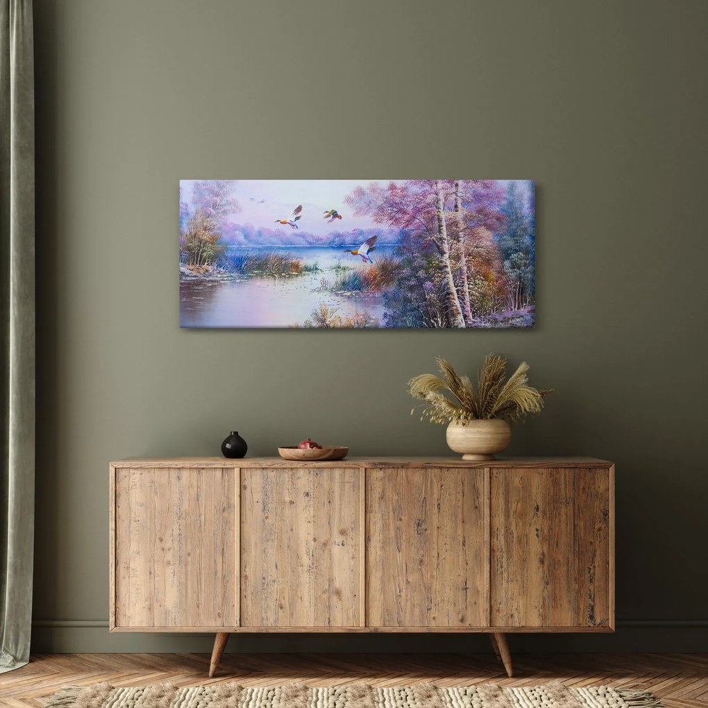 Tablou - Sosirea toamnei, pictură în ulei (120x50 cm)
