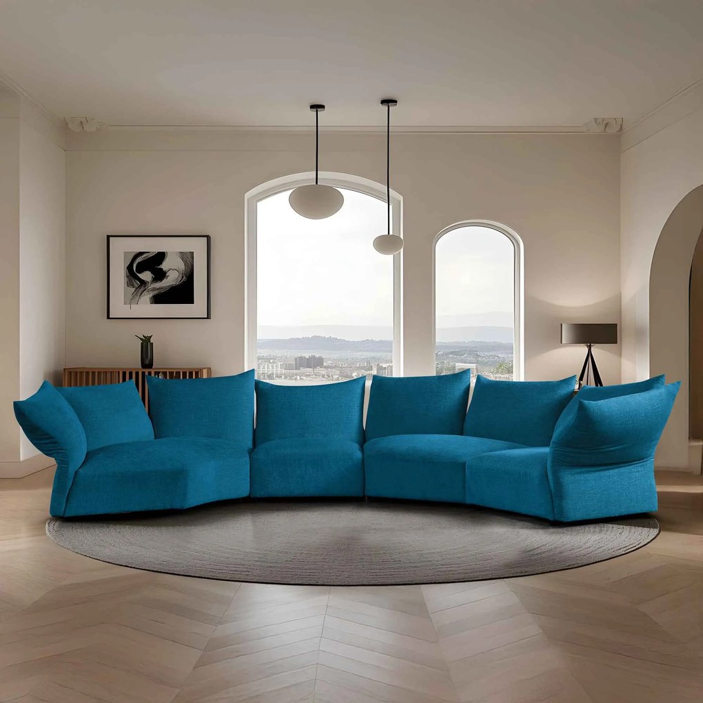 Canapea semirotunda dumonde cu șezut confortabil din spumă HR Vogue 460x131 cm