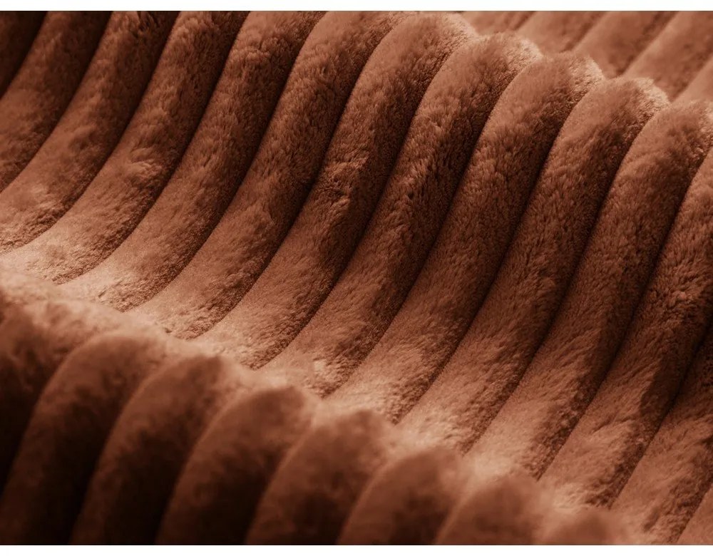 Taburet cărămiziu cu tapițerie din catifea reiată Dia – Micadoni