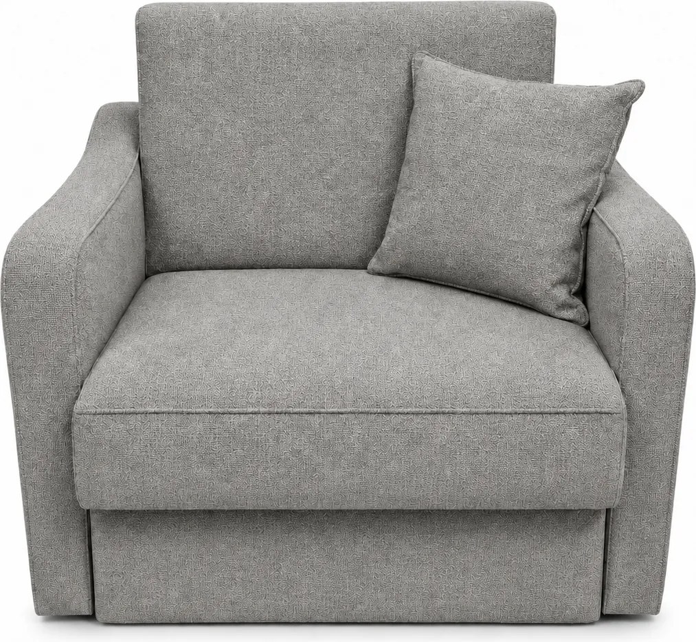 Fotoliu SAMY extensibil, cu lada de depozitare, stofa gri , cadru metalic, 103x100x92 Stofa, Gri
