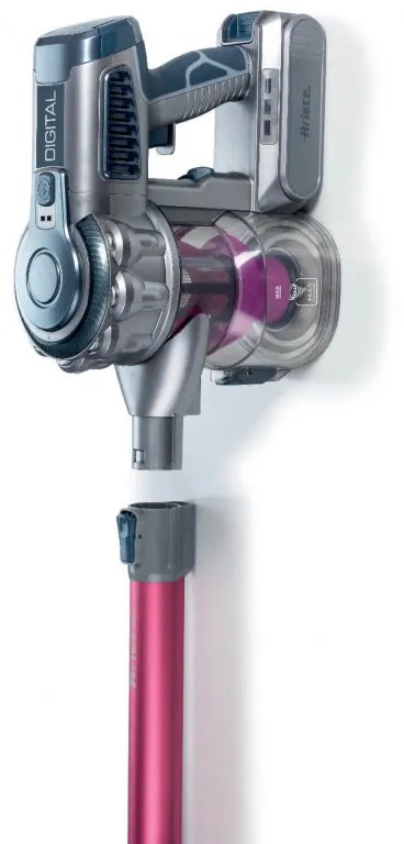 Aspirator vertical Ariete SCOPA Digital 2723, 200W, Motor digital, Filtrare aer HEPA, Lumini LED, Perie motorizata, Roz