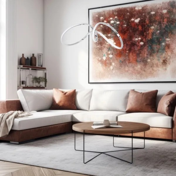 Lustră LED pe cablu TESORO LED/48W/230V crom lucios