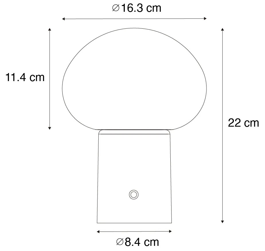 Set de 2 lămpi de masă LED reîncărcabile ciupercă negru - Louise