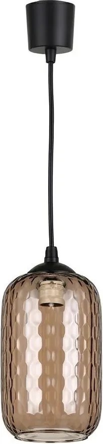 Brilagi - Lustră LED suspendată pe cablu R GLASS 1xE27/60W/230V Ø 14 cm negru/maro fumuriu