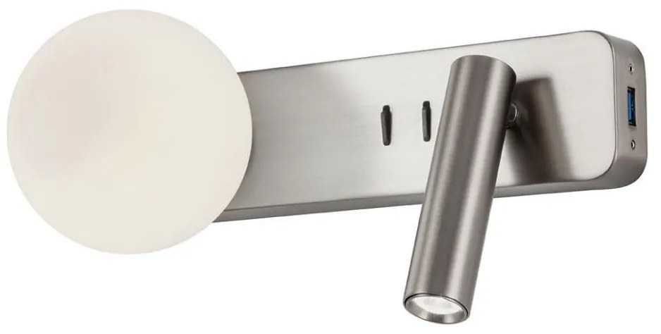 Redo 01-2993 - Aplică de perete LED OASIS LED/3W/230V+1xG9/10W USB CRI 90 crom