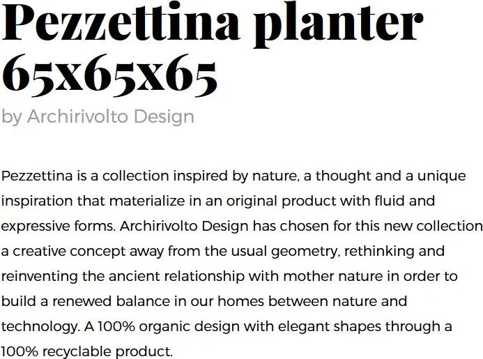 Ghiveci flori / Jardiniera plante de exterior / interior design modern premium PEZZETTINA PLANTER 65x65x65 56007R Vondom