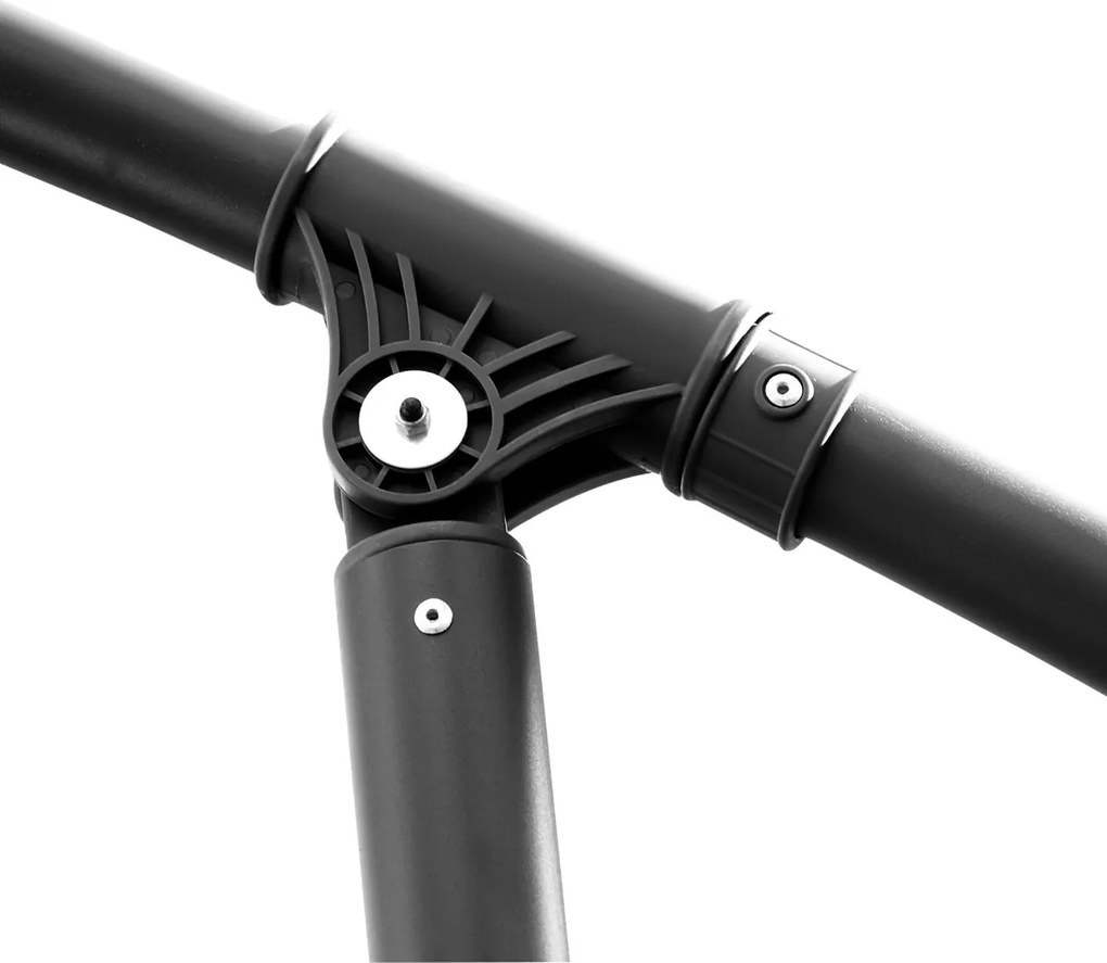 Outsunny Umbrelă de Soare Excentrică cu Bază în Cruce Inclusă, din Metal și Poliester, 3x2,5 m, Bej | Aosom Romania