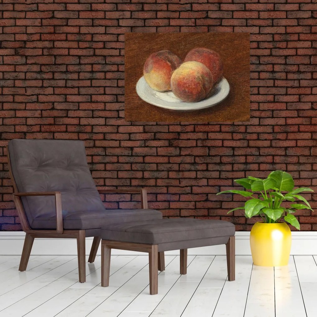 Tablou - Henri Fantin-Latour, Three Peaches on a Plate, reproducere (70x50 cm)