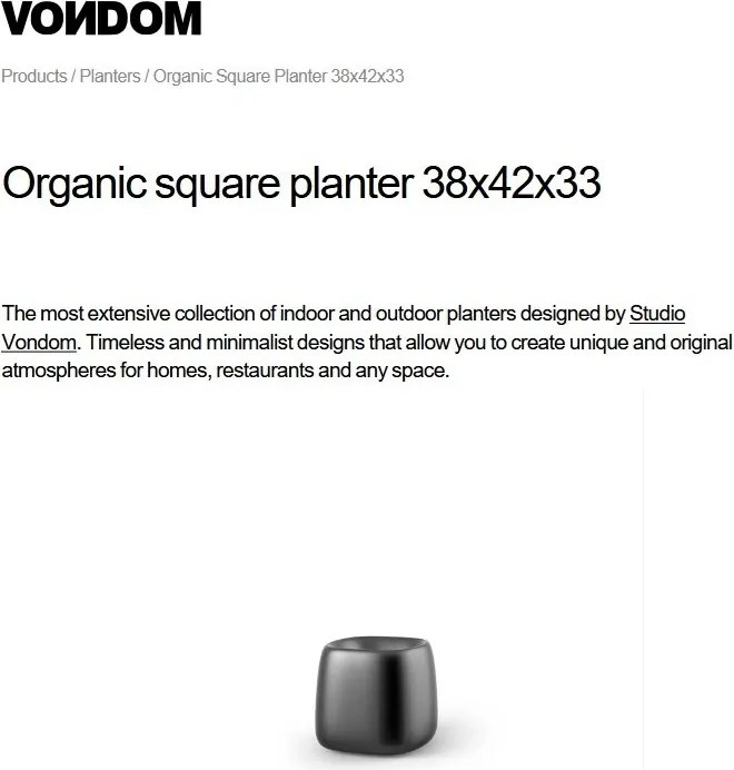 Ghiveci plante design decorativ exterior/interior Organic SQUARE 38x42x33cm