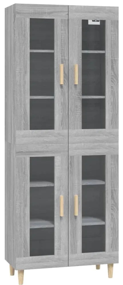 3114834 vidaXL Dulap înalt, gri sonoma, 69,5x34x180 cm, lemn compozit