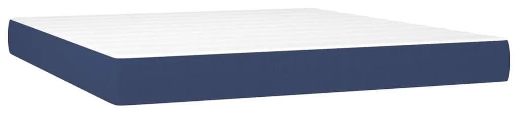 347820 vidaXL Saltea de pat cu arcuri, albastru, 160x200x20 cm, textil