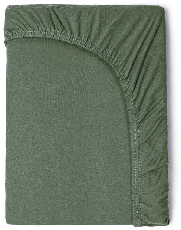 Cearșaf elastic din bumbac pentru copii Good Morning, 70 x 140/150 cm, verde