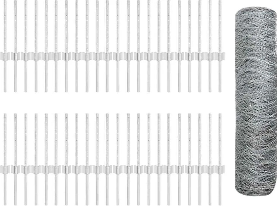 vidaXL Gard cu Stâlp Argintiu 0,4 x 100 m Oțel